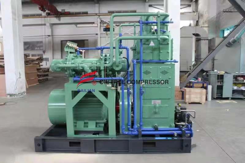 Compresor de hidrógeno libre de aceite de baja presión 500NM3 6.5bar