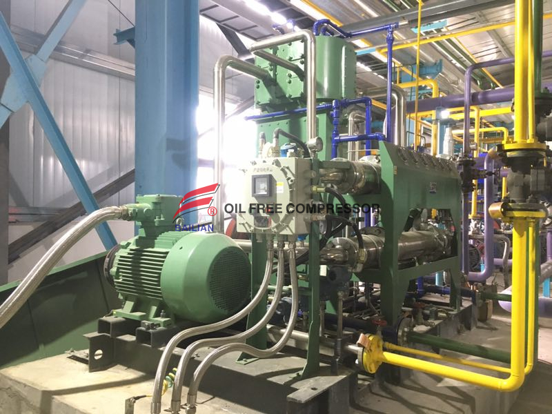 Compresor de hidrógeno libre de aceite de baja presión 500NM3 6.5bar
